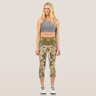Leggings Capri Collants Capri de l'Empire Français Doré Medusa