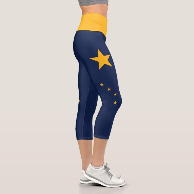 Leggings Capri Collants Capri drapeau de l'Alaska (Droite)