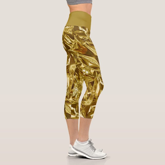 Leggings Capri Collants Capri Metallic Abstract 101 Or Profond Do (Droite)