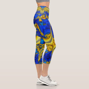 Leggings Capri Collants Serpentine Saphir Bleu Avatar Hiphugger