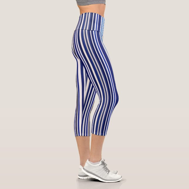 Leggings Capri Collection branchée Summer Navy Blue Boat Stripes (Droite)