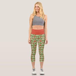 Leggings Capri Collection de Motifs de paniers de fruits - Fraise