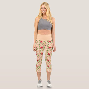 Leggings Capri Collection de Motifs de paniers de fruits - Pommes