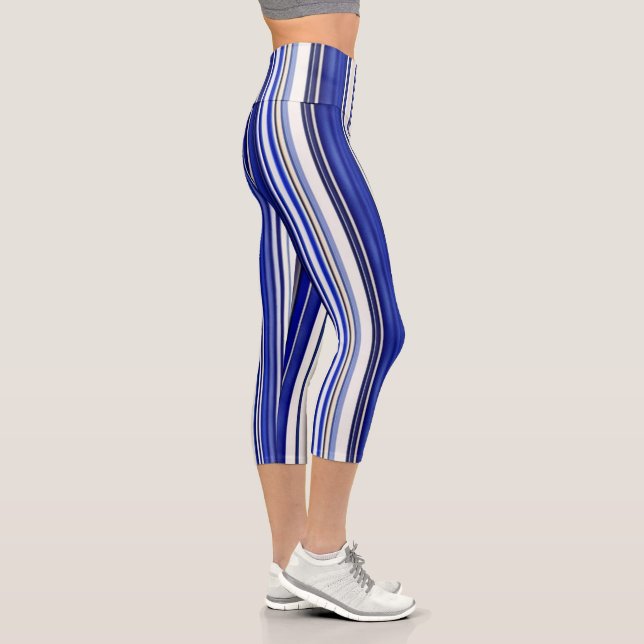 Leggings Capri Collection été tendance Marine Blue Boat Stripes (Droite)