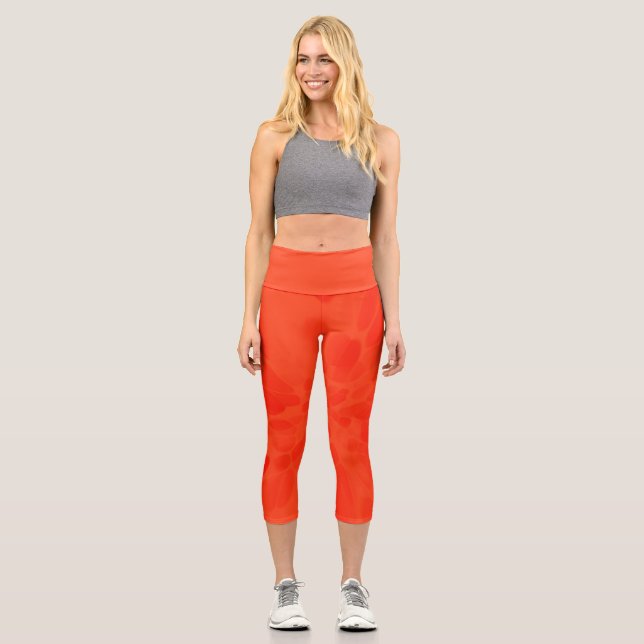 Leggings Capri Colorant à cravate orange (Recto)