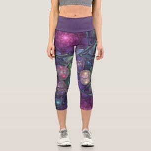 Leggings Capri Coloré brillant Art Abstrait Fractal moderne