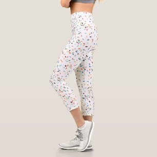 Leggings Capri Coloré Confetti Motif Automne