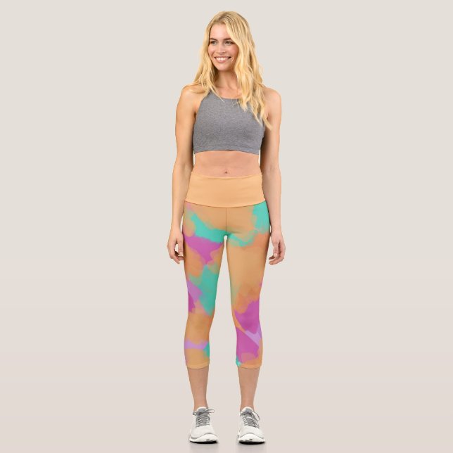Leggings Capri Coloré Gras Artiste moderne Motif (Recto)