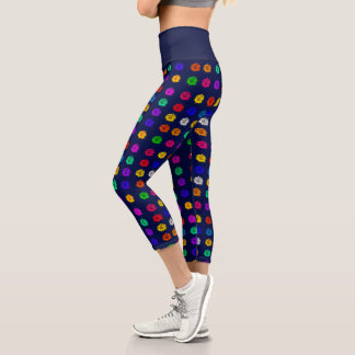 Leggings Capri Coloré Pop Art Sunflowers Motif brillant Funky