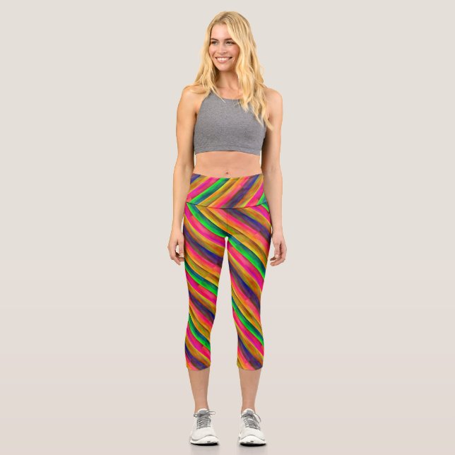 Leggings Capri colorful bands (Recto)