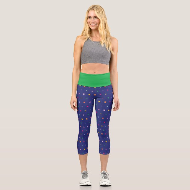 Leggings Capri Colorful geometric pattern (Recto)