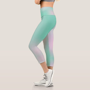 Leggings Capri Coloris Pastel Vibes positives Pale Turquoise Rose