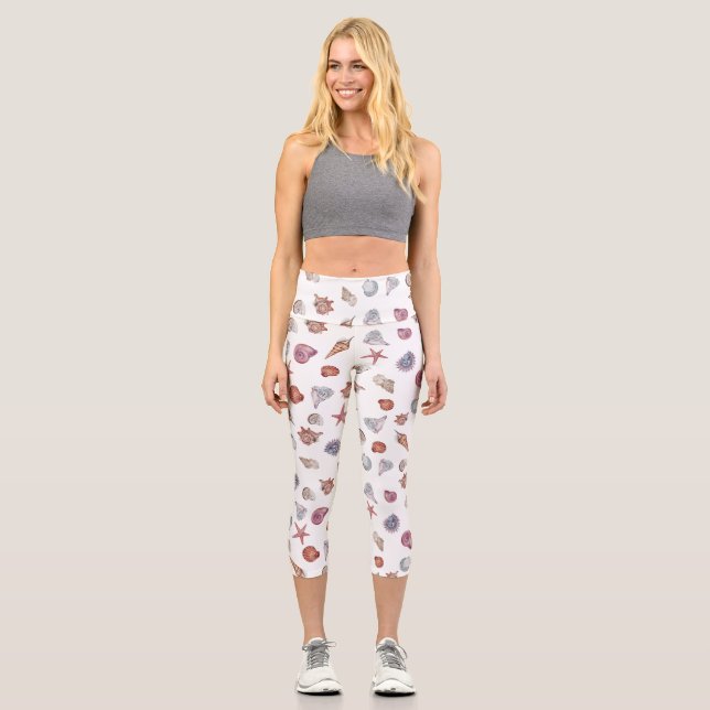 Leggings Capri Composition de aquarelle sous-marine Série Design  (Recto)