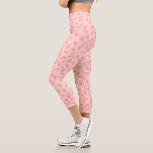 Leggings Capri Conception Abstraite Moderne Corail Rose (Gauche)