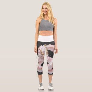 Leggings Capri Conception de fantasy Art Dragon Or Blanc Chinois 