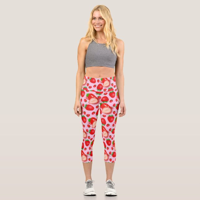 Leggings Capri Conception de fraises (Recto)