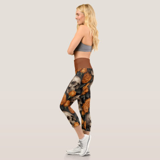 Leggings Capri Conception de la série A Skull and Roses 11