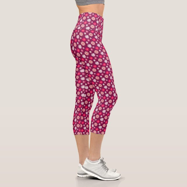 Leggings Capri Conception de marguerite Magenta (Droite)