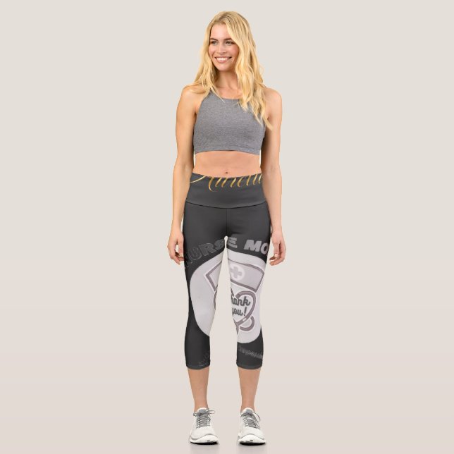 Leggings Capri Conception de stéthoscope en forme de cœur en mode (Recto)