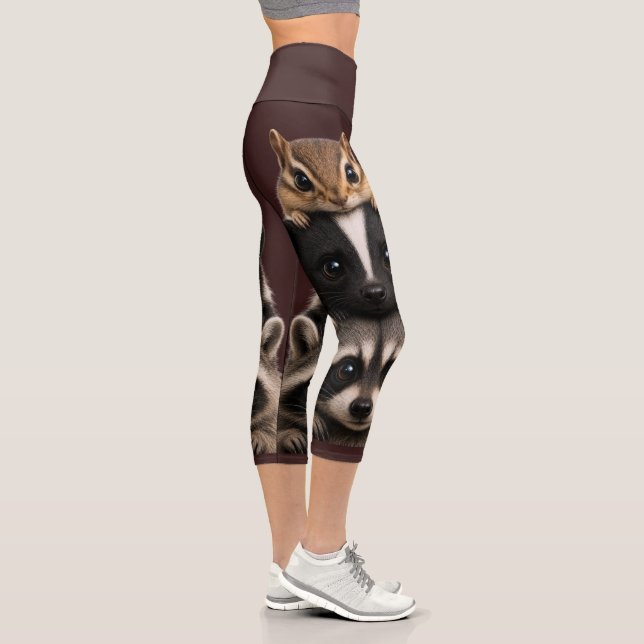 Leggings Capri Conception d'empilement de Tamia, Moufette et Rato (Droite)