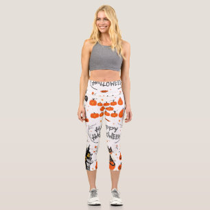 Leggings Capri Conception d'un jeu Vintage d'éléments Halloween