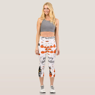 Leggings Capri Conception d'un jeu Vintage d'éléments Halloween