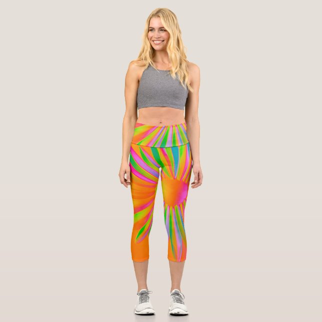 LEGGINGS CAPRI CONCEPTION FLORALE DE L'IMAGINAIRE MULTI-COULEUR F (Recto)