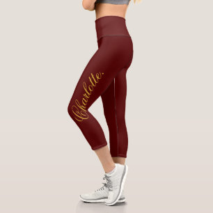 Leggings Capri Concevez Votre Propre Nom sur Marron Élégant