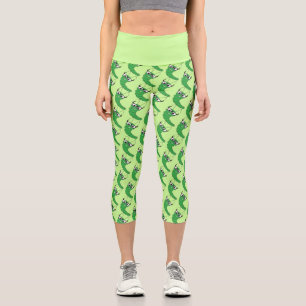 Leggings Capri Cool drôle de chenille nerveuse avec lunettes moti