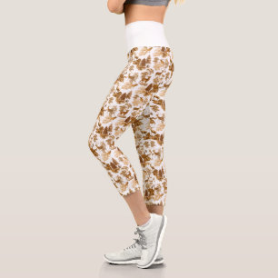 Leggings Capri Cool Élégant Brown cerf Toile française