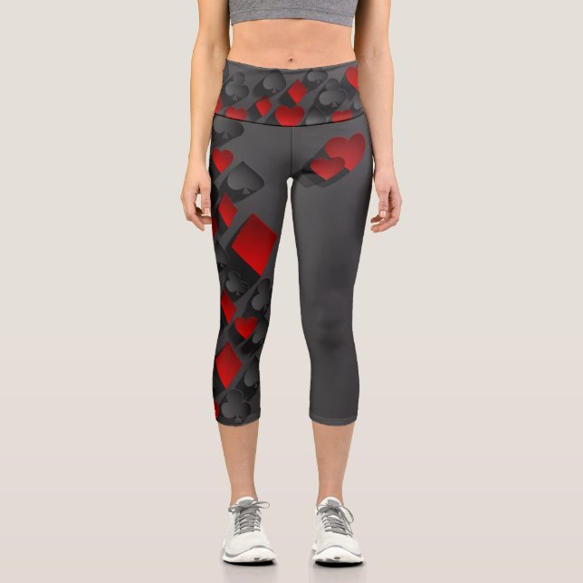 Leggings Capri Costumes de carte de jeu 3D Poker (Recto)