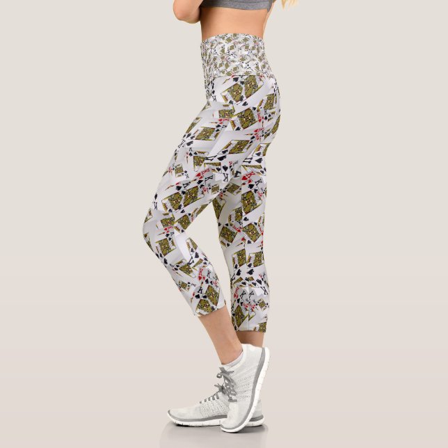 Leggings Capri "Couche royale : Une pile de cartes de poker des r (Gauche)