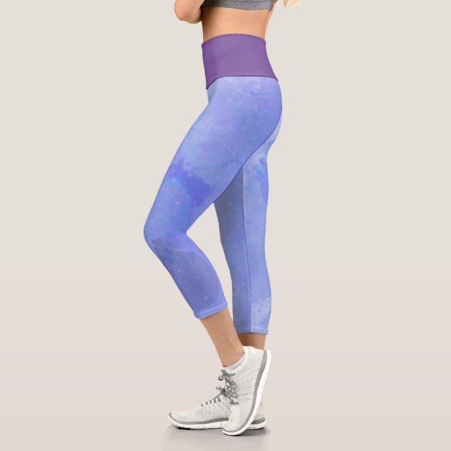 Leggings Capri Couleur Ciel Et Violet (Gauche)