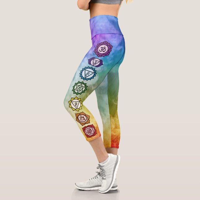 Leggings Capri Couleur cravate Chakra (Gauche)