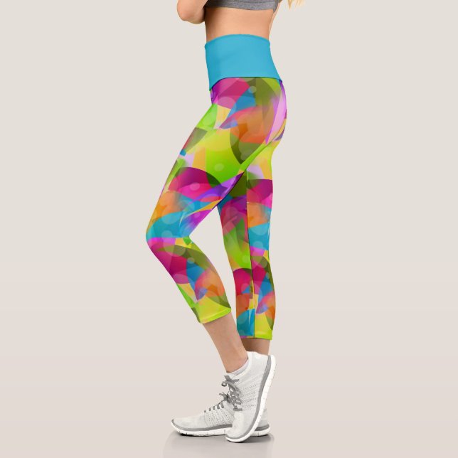 Leggings Capri Couleur Iridescente Motif de lunette (Gauche)