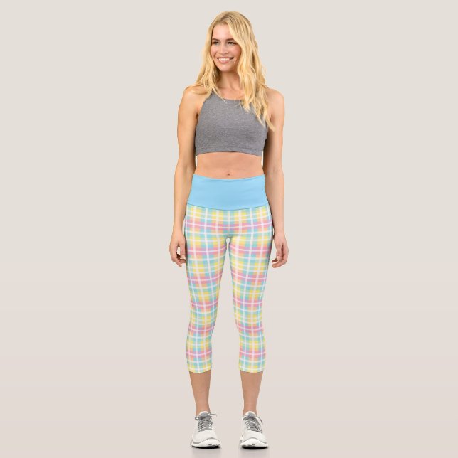 Leggings Capri Couleur Pastel Plaid (Recto)