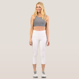 Leggings Capri Couleur solide blanc Fantôme