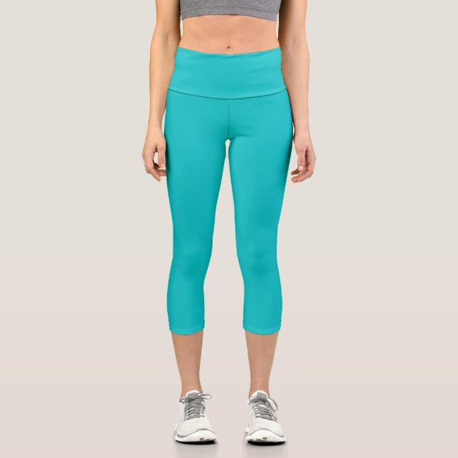 Leggings Capri Couleur solide clair turquoise (Recto)