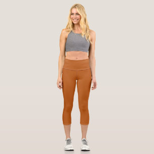 Leggings Capri Couleur uni orange brillant