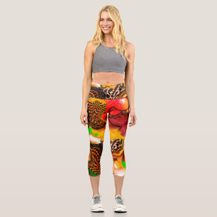 Leggings Capri Couleurs d'automne Abstrait pour la peinture