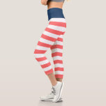 Leggings Capri Couleurs modifiables avec bandes blanches<br><div class="desc">Légumineuses de style nautique de longueur capri avec un motif à bandes blanches avec une couleur arrière - plan modifiable, cliquez sur le bouton personnaliser pour modifier la couleur arrière - plan du calque avant et taille. *Veuillez noter que le filigrane Zazzle qui apparaît dans l'aperçu du zoom n'apparaîtra PAS...</div>