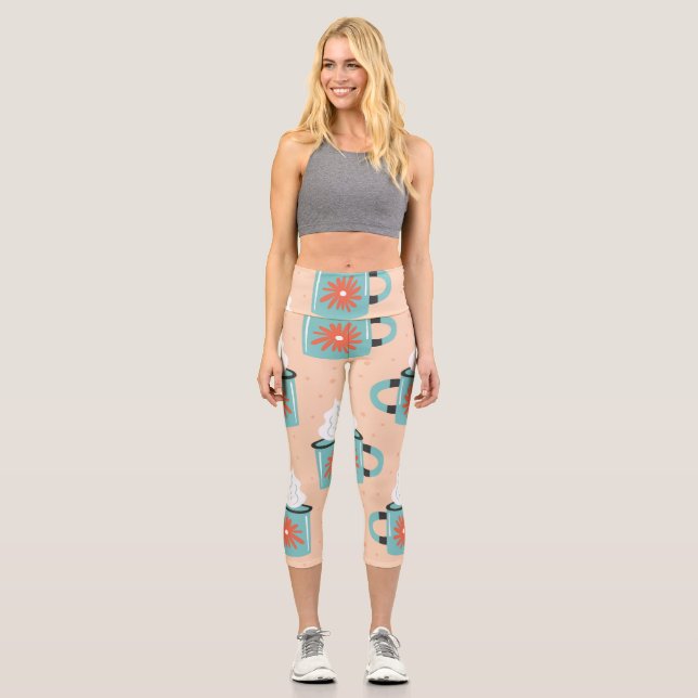 Leggings Capri Coupe bleu clair Motif sans voile. (Recto)