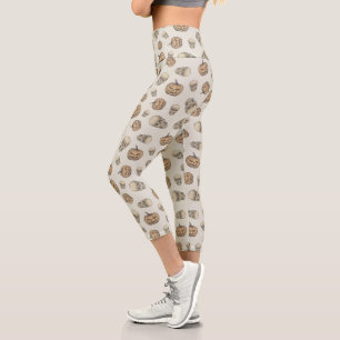 Leggings Capri Crânes et Citrouille Motif d'Halloween
