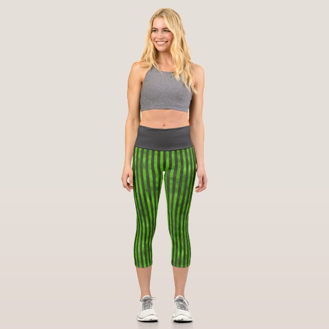 Leggings Capri Crânes verts et série Tournesol Conception 11   (Recto)