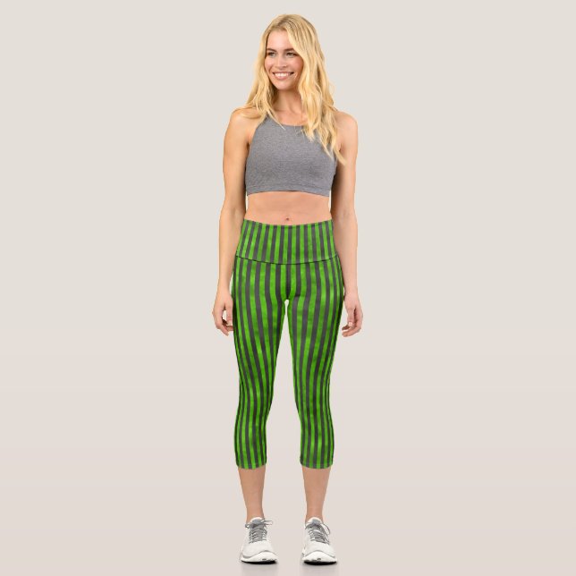 Leggings Capri Crânes verts et série tournesol Design 11 (Recto)