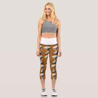 Leggings Capri création d'artiste de style vintage femme avec cha