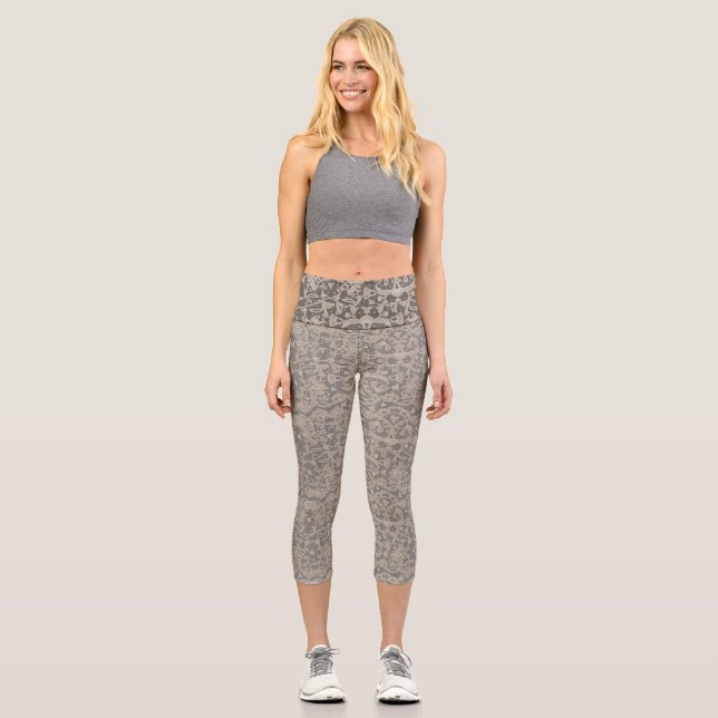 Leggings Capri Création de broderies de Crochet (Recto)