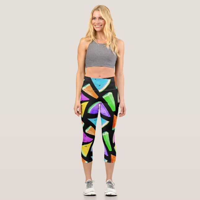 Leggings Capri Création de Motif de pastèque 7 (Recto)