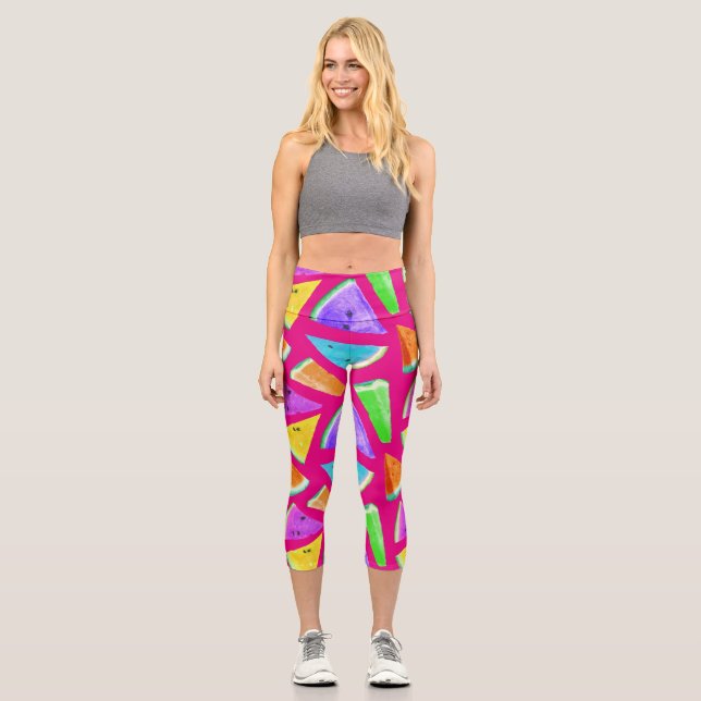 Leggings Capri Création de motif de pastèque 9 (Recto)