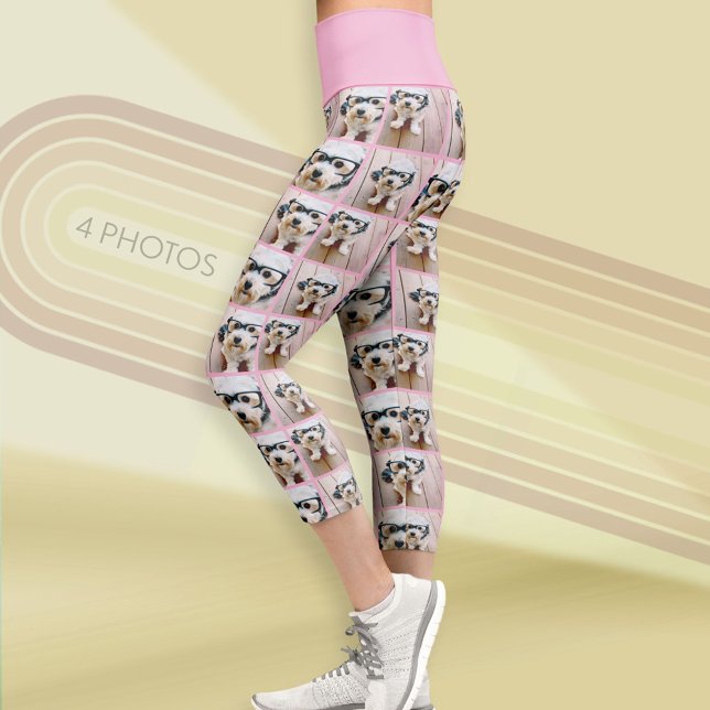 Leggings Capri Créer un collage photo personnalisé avec 4 photos  (Custom Photo Leggings)